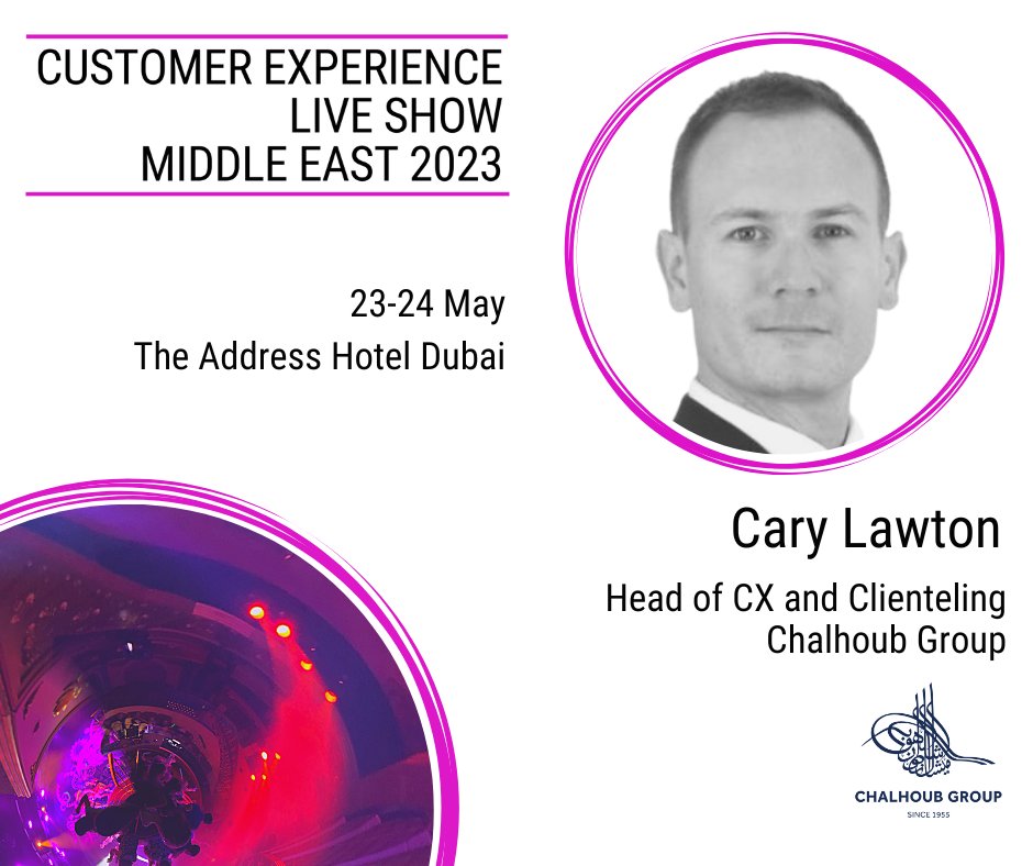 Businesses must adapt to evolving customer expectations. Join Cary Lawton @ChalhoubGroup as a speaker at #CustomerExperience Live Show | 23-24 May | Dubai customer-experience.live/registration
#CXLiveTweets  #WeAreChalhoub #CX #ContactCenter #OmniChannel #UnifiedComms