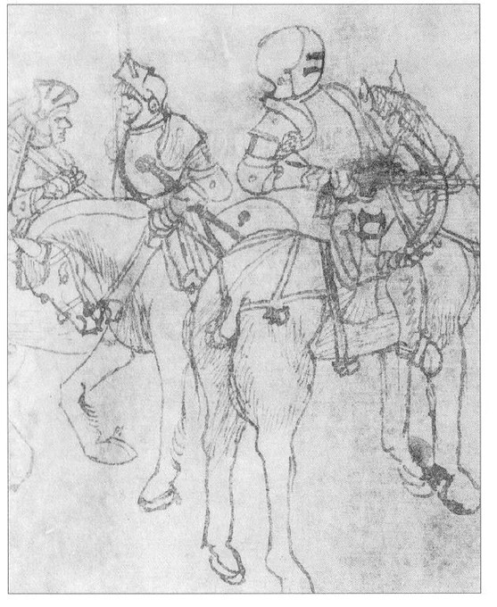 @boots_fleck1 ですです。
The Horse in Premodern European Cultureの記述でも部分的で、実際何してたかはよくわからないんですよね。

この本の北ヨーロッパ云々の記述の論拠はc.1502 from Paul Dolnsteins diaryだと思うんですが

これも含め気になるのが、見つかる絵で楯を持ってる人がいないことなんですよね 