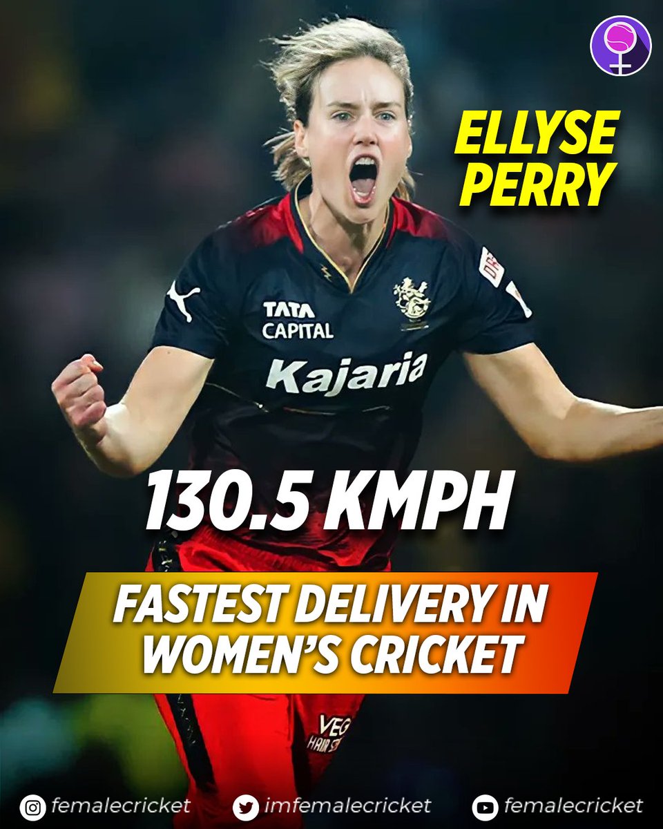 imfemalecricket's tweet photo. #ICYMI Ellyse Perry clocked 130.5 kph in the match against UP Warriors!👌🏻🔥

#CricketTwitter #WPL2023 https://t.co/sTALeK73aA