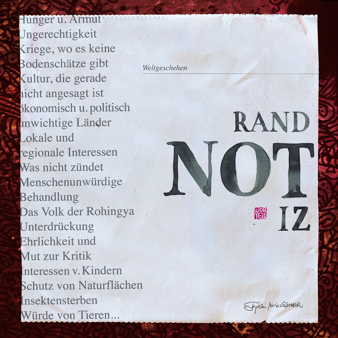 stephanmaria's tweet photo. whttps://worteil.de
#worteil #stephanmaria #schriftkunst #kalligrafie #kreativität #creativethings #karikatur #illustration #illustrator #creativeart #creativity #klimakrise #steigendermeeresspiegel #randnotiz #not #mainstream https://t.co/J3LvNRLi3f