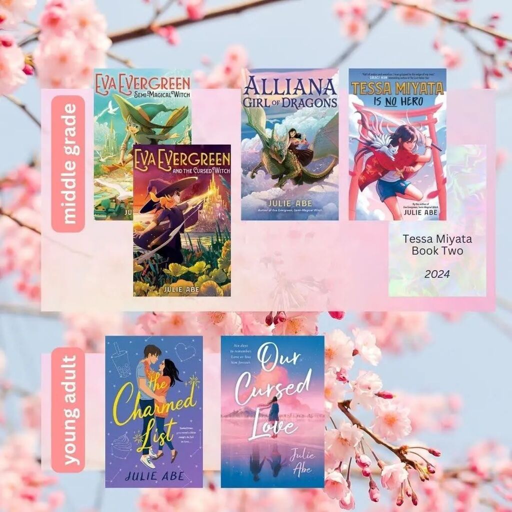🌸 A Julie Abe Guide 🌸

MIDDLE GRADE
⛩️ Tessa Miyata is No Hero - a once-in-a-lifetime summer vacation goes wrong for Tessa when she accidentally unleashes an evil samurai god--and she has to stop him to save her family, before Tokyo goes up in flames… instagr.am/p/Cp4SYTjP5lu/