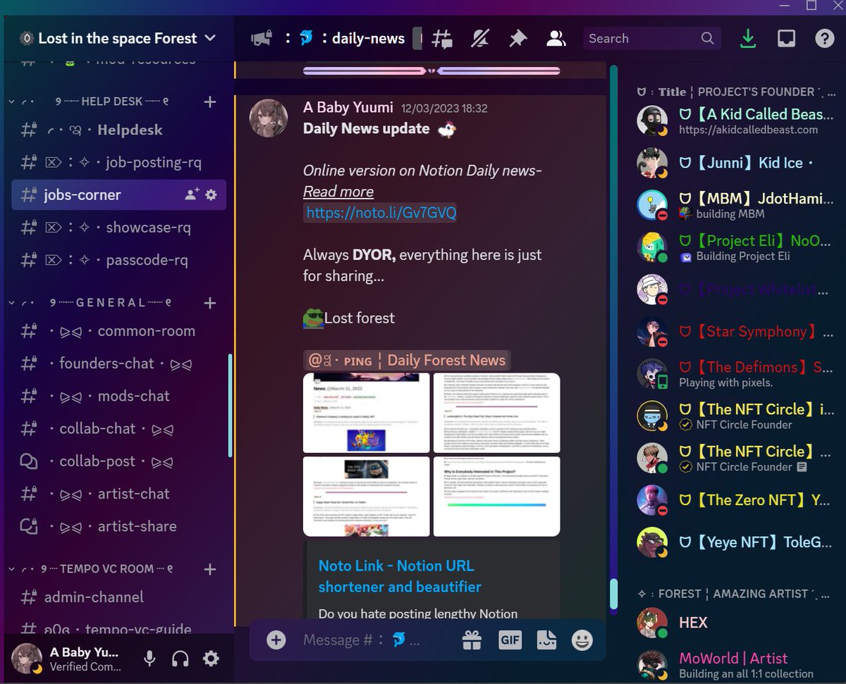 I luv the new function of <a href="/discord/">Discord</a>. The #newtheme is amazing. If u havent try it out dont miss this out !!!!

#nft #web3 #NFTCommunitys #Discord