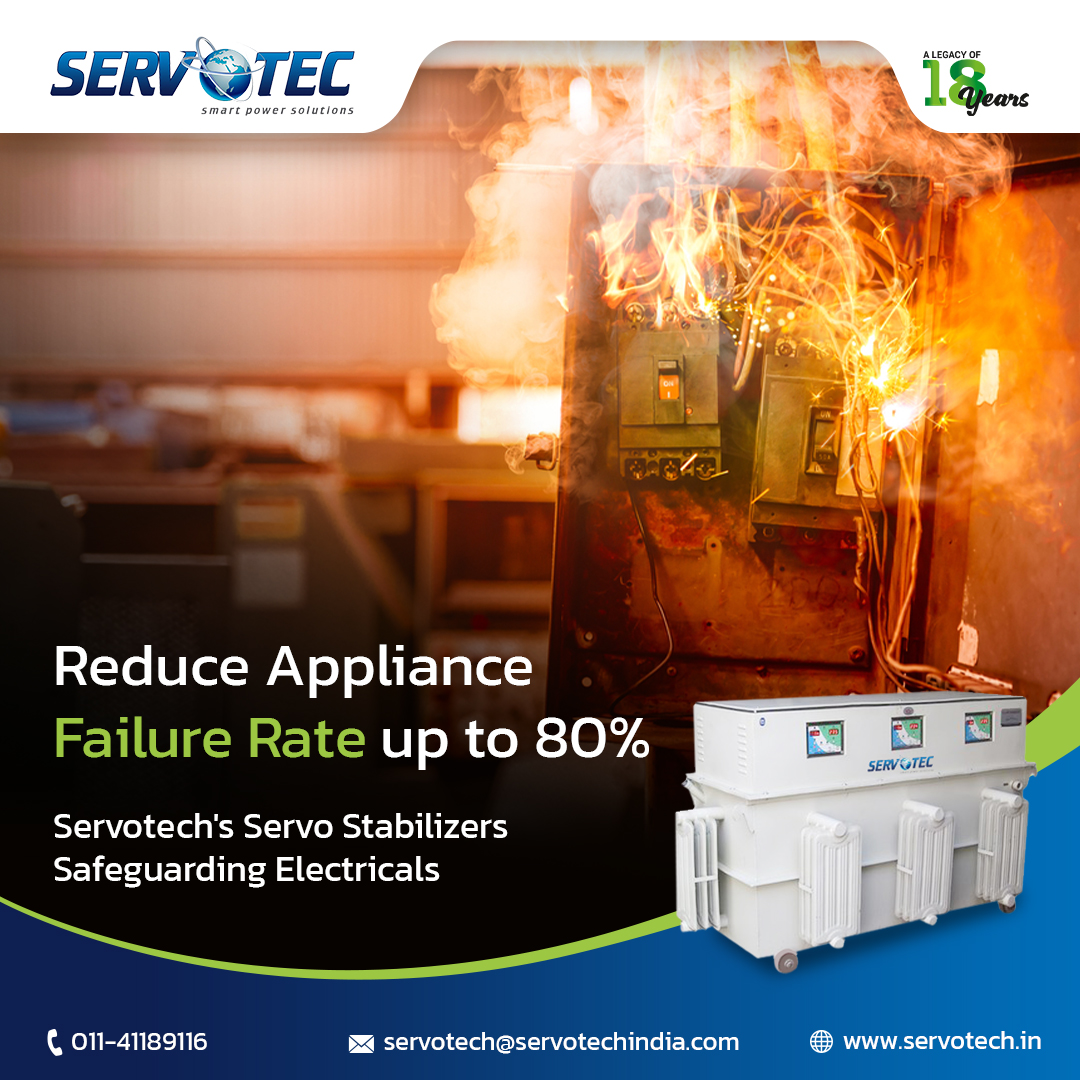 Use Servotech's #ServoStabilizers to increase your appliances' resilience by avoiding problems brought on by irregular charge.

Enquire now: servotech.in/servo-stabiliz… 

#ServoStabilizers #ElectricalSafety #Productivity #ApplianceResilience #VoltageStabilization #PowerStabilization