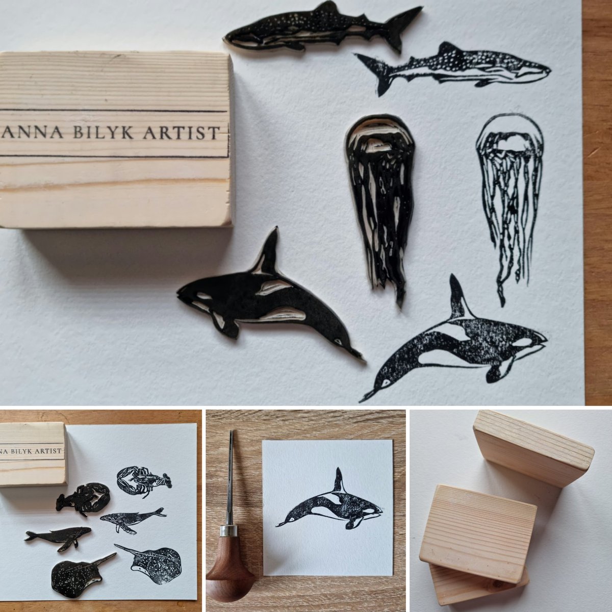 Morning #earlybiz - sealife lino stamps available. Each stamp is handcarved & perfect for #journaling #scrapbooking or just general stamp fun 🐋
annabilykartist.etsy.com 
#ukgiftam #ukgifthour #mhhsbd #shopindie #craft #etsyshop #print #Stamps #stampart #stamp #Artists