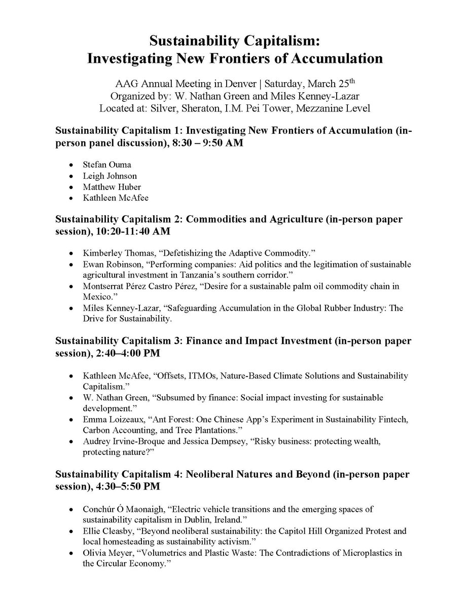 W. Nathan Green (@wnathangreen1) on Twitter photo Check out next week's 4-part session on Sustainability Capitalism at #AAG2023 to hear these fantastic speakers! @EconGeo <a href="/LeighJohnsonGeo/">Leigh Johnson</a> <a href="/Matthuber78/">Matt Huber</a> <a href="/kmcafeecal/">Kathy McAfee</a> <a href="/kimberleyanh/">Kimberley Thomas</a> <a href="/milesklazar/">Miles Kenney-Lazar (@mklaz.bsky.social)</a> <a href="/EwanRobinson/">Ewan Robinson</a> <a href="/jessicaadempsey/">Jessica Dempsey</a> <a href="/ConchurMaonaigh/">Conchúr Ó Maonaigh</a> <a href="/OlieCarter/">Olivia C Meyer 🦋 oliviacarterm.bsky.social</a> @goforbroque <a href="/emmaloizeaux/">Emma Loizeaux</a> Check out next week's 4-part session on Sustainability Capitalism at #AAG2023 to hear these fantastic speakers! @EconGeo <a href="/LeighJohnsonGeo/">Leigh Johnson</a> <a href="/Matthuber78/">Matt Huber</a> <a href="/kmcafeecal/">Kathy McAfee</a> <a href="/kimberleyanh/">Kimberley Thomas</a> <a href="/milesklazar/">Miles Kenney-Lazar (@mklaz.bsky.social)</a> <a href="/EwanRobinson/">Ewan Robinson</a> <a href="/jessicaadempsey/">Jessica Dempsey</a> <a href="/ConchurMaonaigh/">Conchúr Ó Maonaigh</a> <a href="/OlieCarter/">Olivia C Meyer 🦋 oliviacarterm.bsky.social</a> @goforbroque <a href="/emmaloizeaux/">Emma Loizeaux</a>