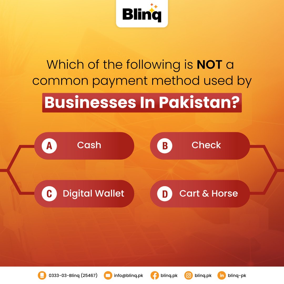 blinqpk's tweet photo. Cash, check, or digital? Take the quiz and find out which payment 
method is most widely used by businesses in Pakistan! 💳💰
#PaymentMethods 
#BusinessTrends #QuizTime https://t.co/0HtRI3RKHV