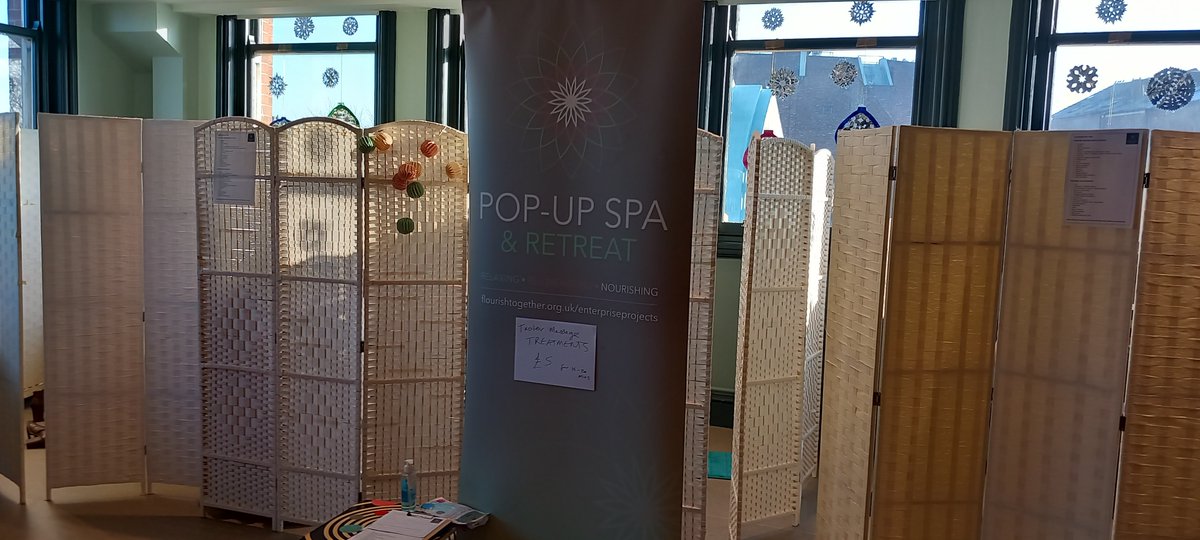 Nickala5's tweet photo. @AliceMunby thanks for choosing @CommunityPopUps #PopupSpa sister project of @FlourishCIC create a mini oasis at Cafe 93 today! Hope your Mum's get some much needed TLC &amp; #HappyMothersDay ! https://t.co/zBevfK22KK