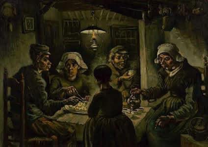 “If peasant painting smells of bacon, smoke, potato steam - fine that’s not unhealthy.But a peasant painting mustn’t become perfumed” ,Vincent’s letter to his brother Theo
In dark peasants cottage in Nuenen,Van Gogh set about creating what he intended to be his first masterpiece. https://t.co/v1FmkY7VO8