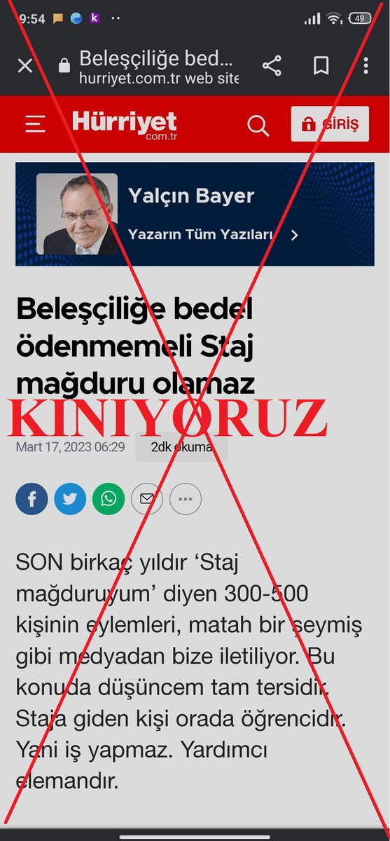 KINIYORUZ!
#SonSözüStajyerSöyler
Sn. <a href="/Yalcinbayer/">Yalçın Bayer</a> Bir gazeteciye yakışmayacak türden başlık atarak ilgi çekmeye çalışmanız bir yana, mesleki özen ve titizliğe kesinlikle uymayan bu açıklamanızı en hafif tabiriyle talihsiz bir açıklama olarak görüyorum. makifeml.meb.k12.tr/icerikler/mesl…