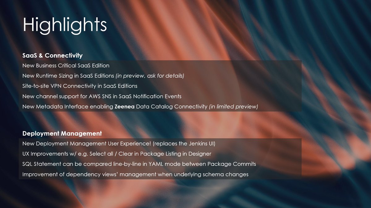 AgileDataEngine's tweet image. Proud to announce new Agile Data Engine release 23.0! 🎉
- Runtime scaling ↗
- New deployment management UX💎
- We have @ZeeneaSoftware connectivity in limited preview 💪
#dataops #dwh #dwautomation #devops @SnowflakeDB @awscloud #Redshift #BigQuery #Synapse #Azure #datavault