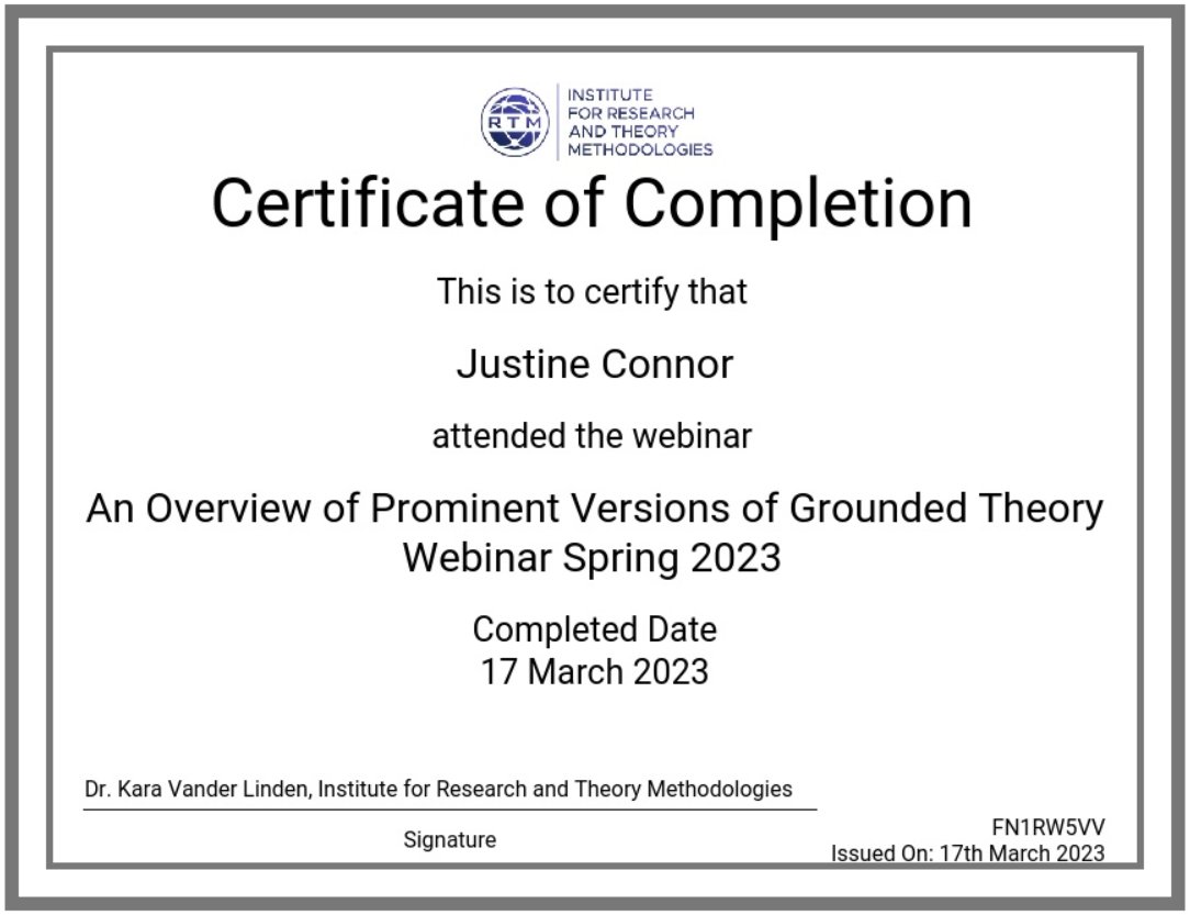 A great webinar to attend if you are interested in Grounded Theory methodology!
mentoringresearchers.org