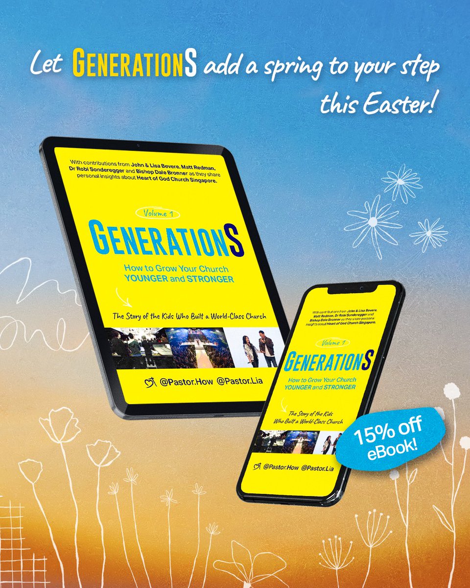 GenerationSmvmt's tweet photo. Let GenerationS add a spring to your step this Easter. Be refreshed with this mindset-shifting, heart-changing book that empowers you to revitalise your ministry and church!

Enjoy 15% all eBooks this March with our Spring Special! Add to 🛒: https://t.co/jwZ4YW2IqO https://t.co/9qqGS6iJGc