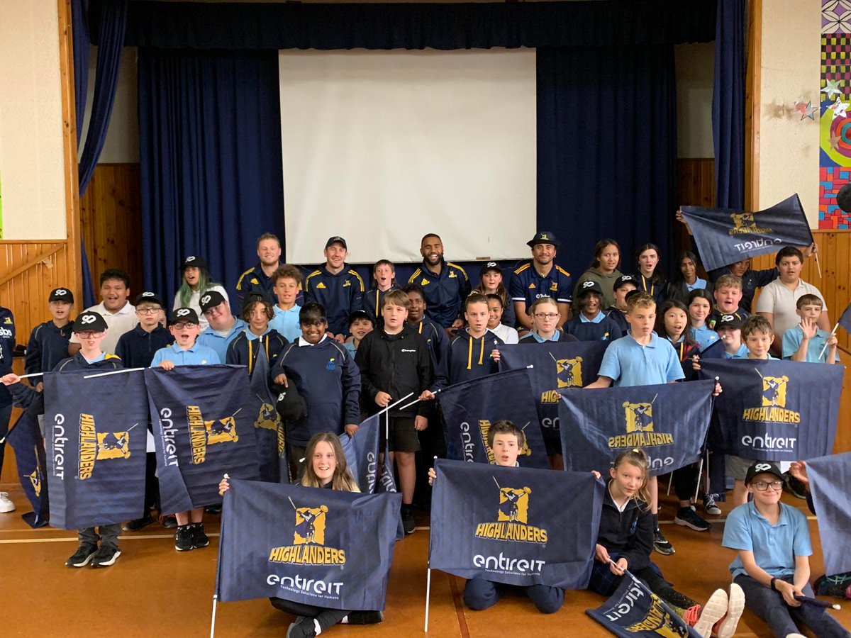 The Highlanders have arrived in Invercargill, and we were excited to kick off their visit by taking some of the team to visit fans at local Ascot Park and New River Primary schools. #bankwithheart #proudtosupport #highlanders #highlandersrugby #invercargill #newzealand #rugby