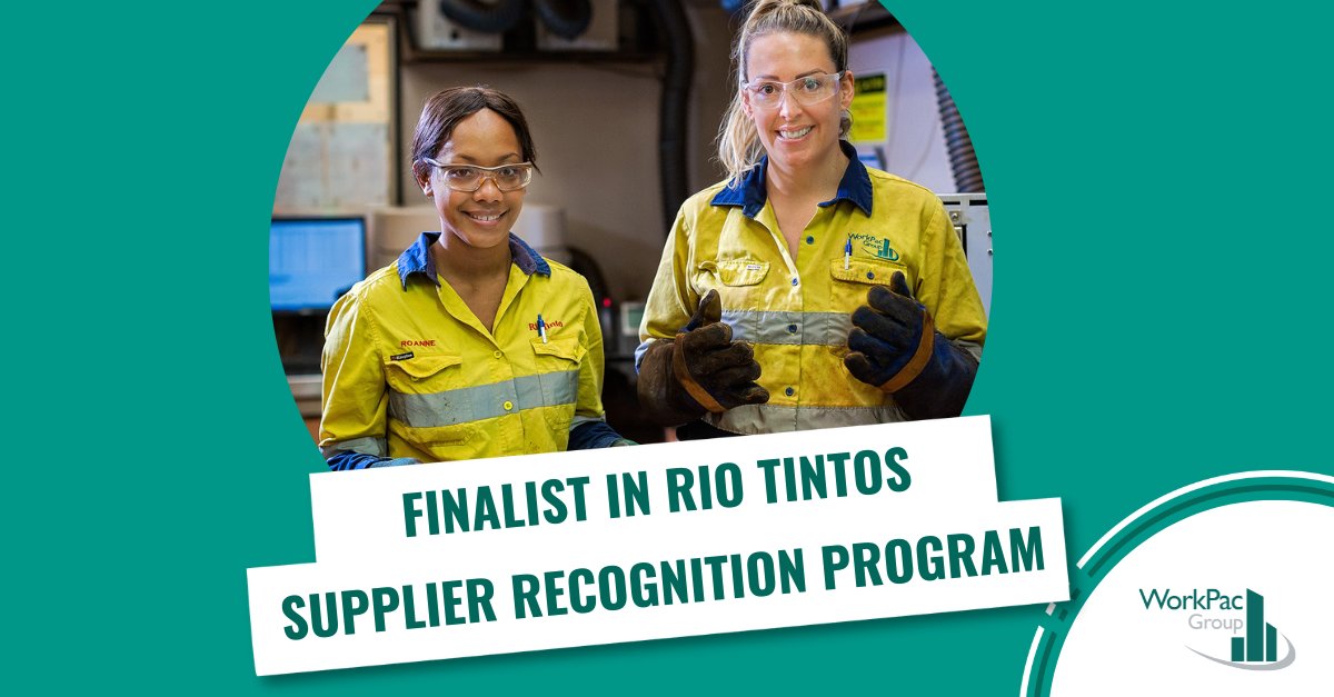 workpac's tweet photo. WorkPac was named a finalist of the 2023 @RioTinto Supplier Recognition Program awards in the Health and Safety Category last night in WA. Full story here
https://t.co/ILvgu0xZzB #ohs #workforcemanagment #recruitment #riotinto https://t.co/gxnjBNcJJj