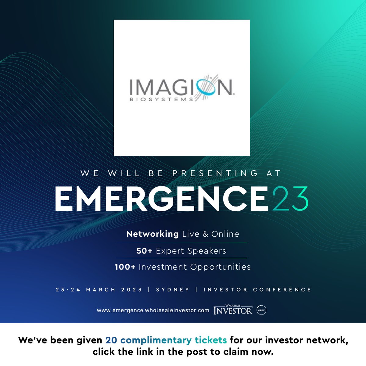 Join us online or in person as we present at Emergence23 in Sydney, 23 March. Complimentary tickets are available to our network by registering here: bit.ly/405Bujw $IBX