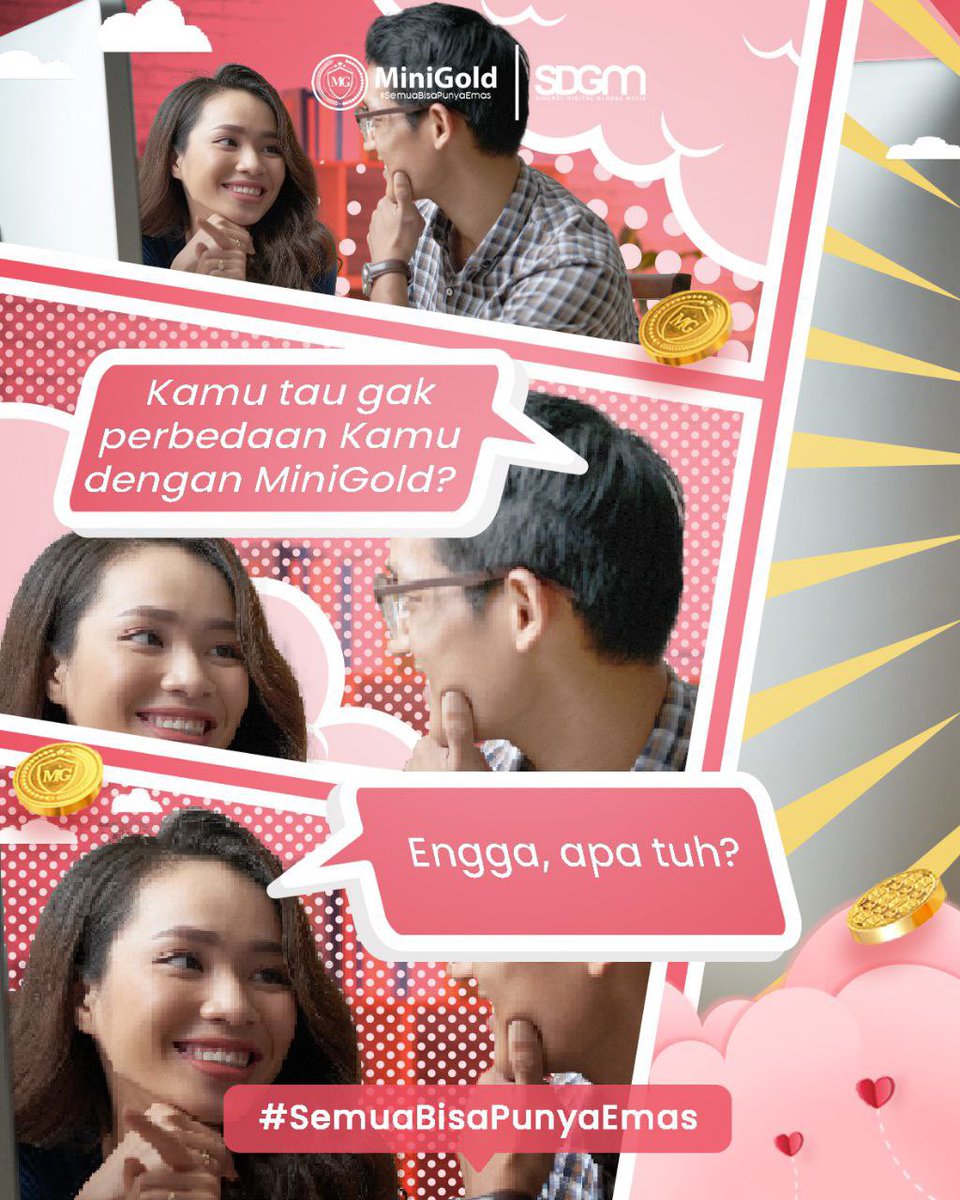 MiniGoldID's tweet photo. Kalo digombalin pasangan, pasti bikin senyum-senyum sendiri. Apalagi selain di gombalin, diberikan MiniGold Logam Mulia 24 karat dengan design yang menggambarkan kasih sayang. Momen ber-2 jadi semakin hangat sambil membicarakan tujuan masa depan bersama.👩🏻‍❤️‍👨🏼 https://t.co/aIG2fxBK6o