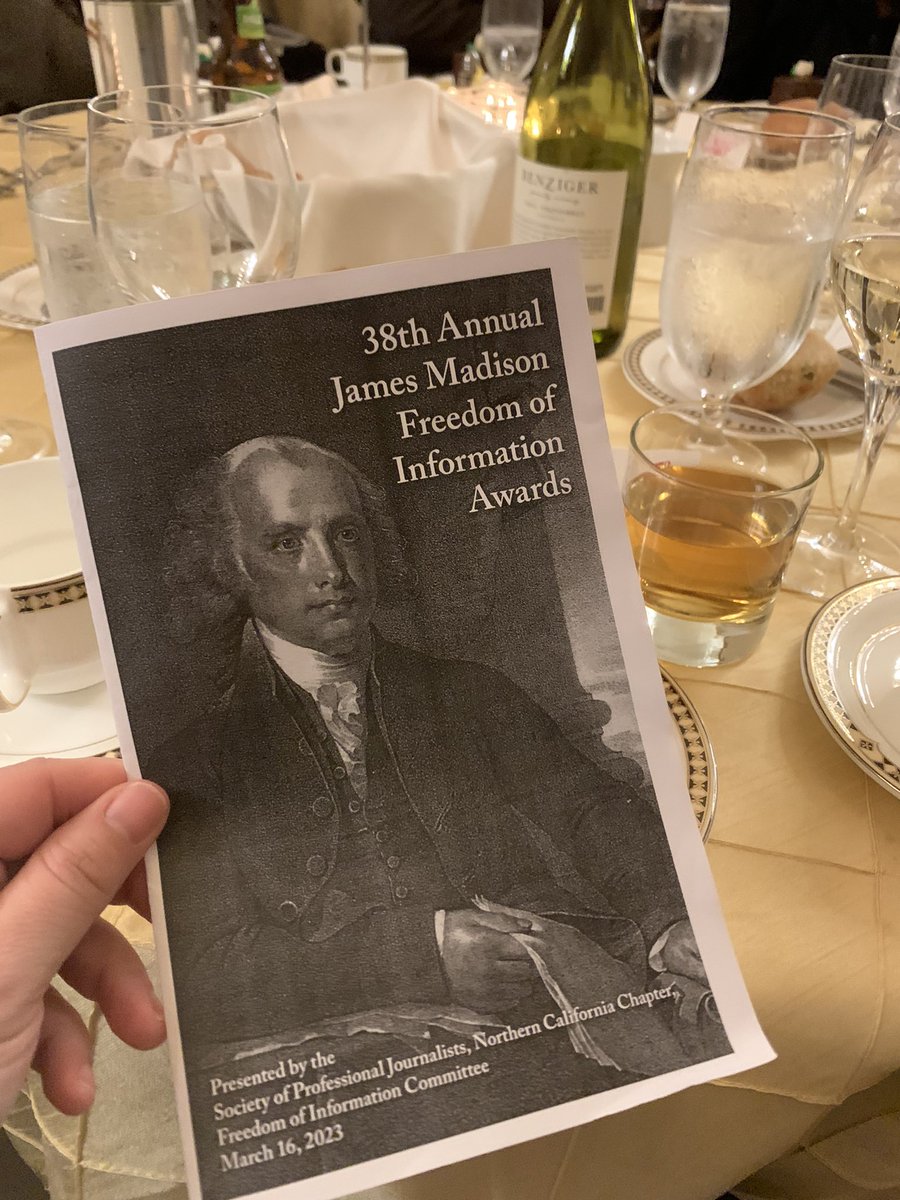 GinnyLaRoe's tweet photo. Great to celebrate #SunshineWeek with @SPJ_NorCal James Madison Award winners. 

I’m always so impressed by the big investigations by local news orgs. But, wow, the student journalists and their advisers honored tonight for extensive public records projects are truly inspiring. https://t.co/lpBkFrfqXj