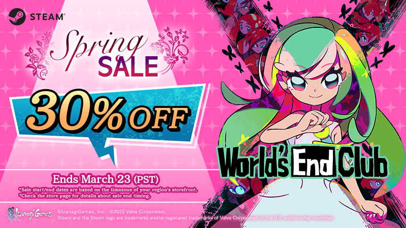 d_m_club's tweet photo. #SteamSpringSale 2023 now underway!

Join 12 oddball kids on an epic 1200 km trek across Japan!

Start your journey today, and get 30% off #WorldsEndClub on Steam!

https://t.co/6Sv3NW57QA

Need to limber up before you hit the road? Try the demo (with transferrable save data)! https://t.co/m32KRZOXgB