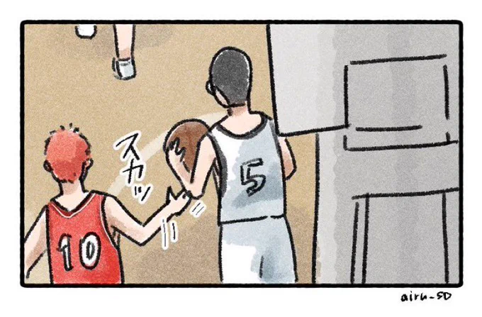 細か過ぎて見つかりにくそうなので描いといた!
めちゃくちゃ動きが細かいし一瞬だけど、🏀とろうとしてる花道と交わしてる野辺🙏 https://t.co/kK64cvyT27 