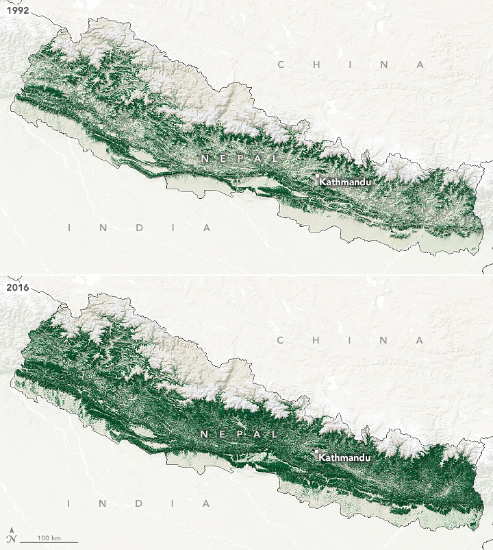 👏🏻 Nepal’s forest cover has doubled!

‼️ Nepal faced an environmental crisis in the 1970s 

🌳 With the help of forest rangers and local community helpers, they developed, managed, and helped the forest regrow
