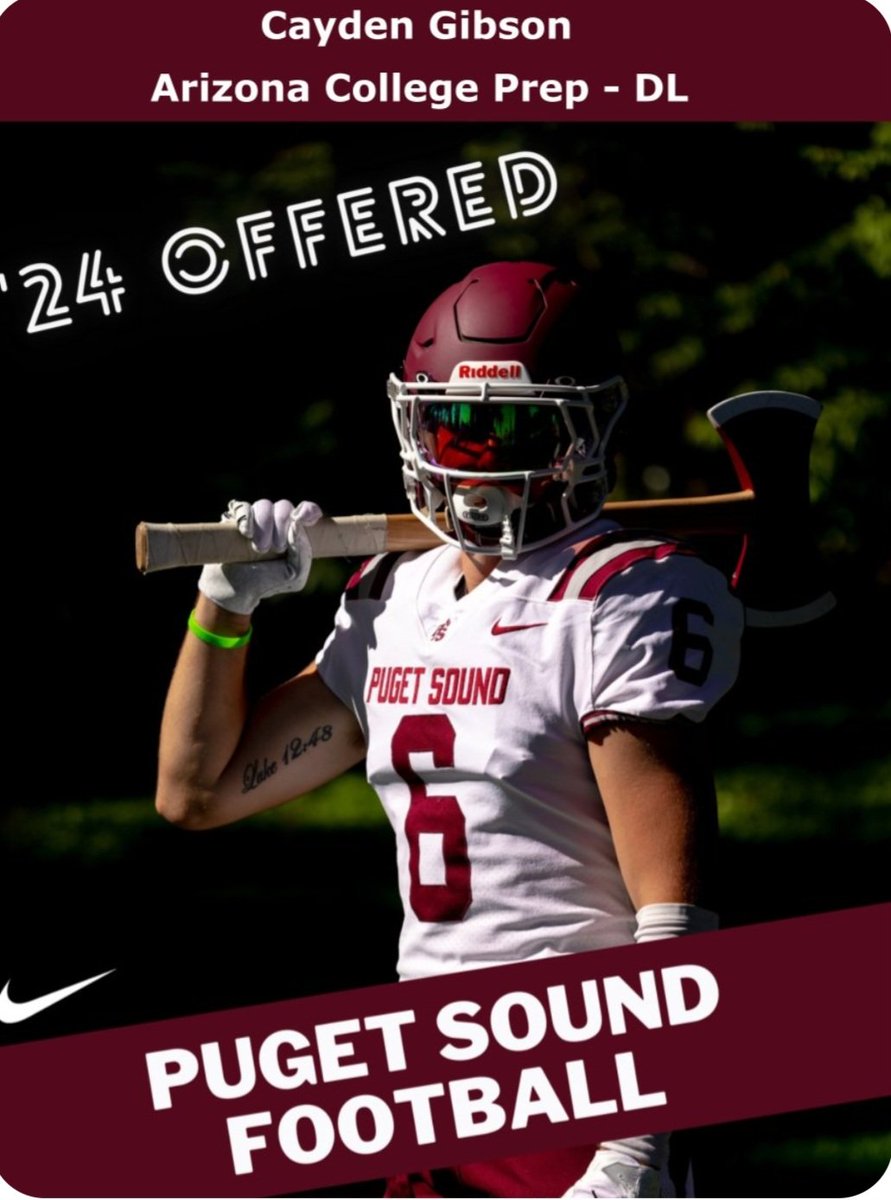 After a great conversation with <a href="/jeffthomas4/">Jeff Thomas</a> and <a href="/P_S_football/">Puget Sound Football</a> I am blessed to announce I have recieved an offer to continue my acedemic and athletic career!!! #AGTG <a href="/CoachBlueford/">Coach Myron Blueford, M.Ed.</a> <a href="/ACPFootball17/">AZ College Prep Football</a> <a href="/JUSTCHILLY/">Just Chilly</a> <a href="/CodyTCameron/">Cody Cameron</a> <a href="/gridironarizona/">Gridiron Arizona</a> <a href="/ctownrivals/">The C-Town Rivals Podcast</a>