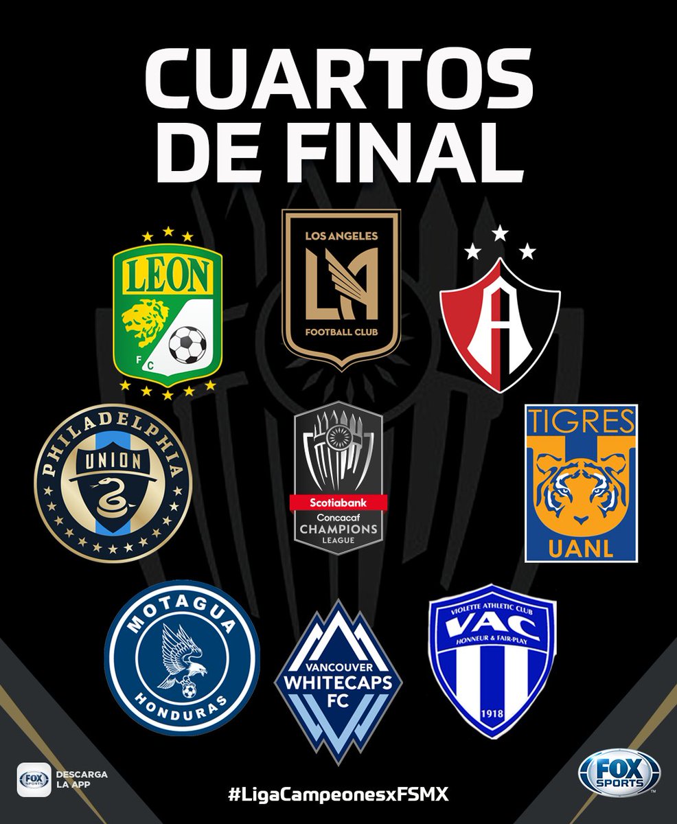FOXSportsMX's tweet photo. LISTOS LOS CUARTOS DE FINAL 🏆

Con todos los clasificados, ya tenemos los cruces para a siguiente ronda de la #LigaCampeonesxFSMX https://t.co/byW7yYz6fW