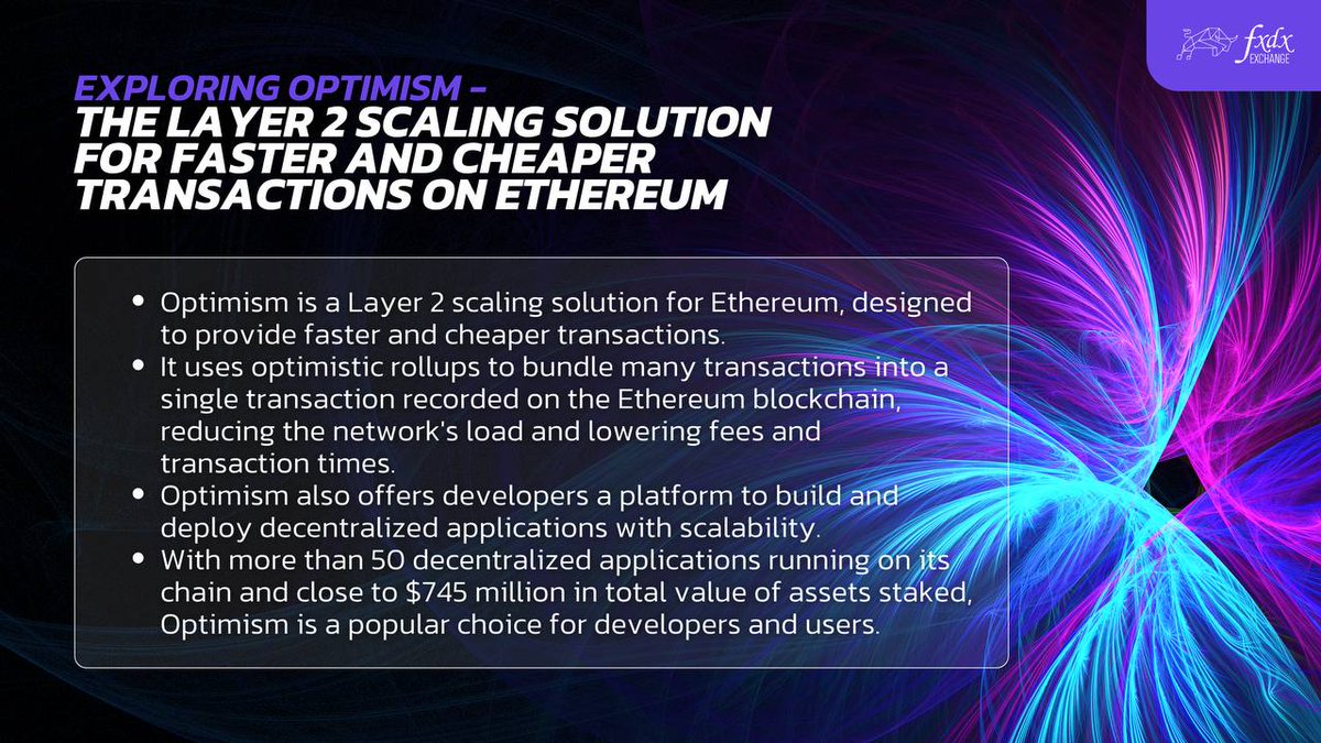 fxdxdex's tweet image. Optimistic Rollups reduce the load on the network, allowing for faster, cheaper transactions. Explore more about the Layer 2 scaling solution!

Stay tuned for the future of blockchain technology with Optimism - coming soon on FXDX! 🚀

#fxdx #optimism #blockchain #multichain