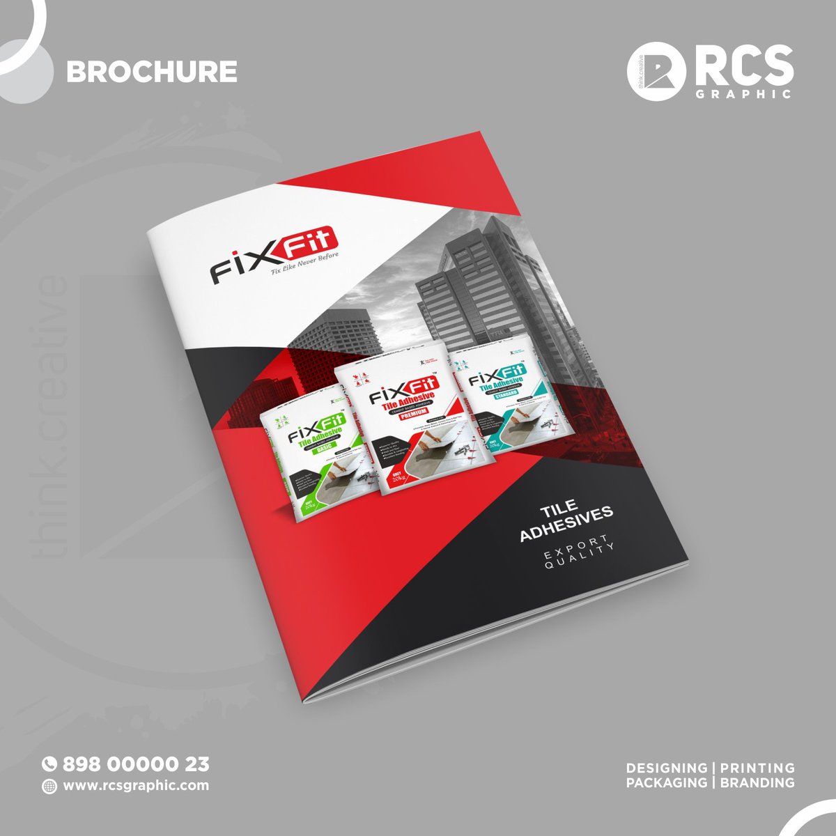 Marketing Brochure for #Fixfit #Tile #Adhesives

Contact: 8980000023
Email: rcsgraphic@gmail.com
Website: rcsgraphic.com

#rcsgraphic #brochure #designing #printing #branding #packaging #creativedesign #offsetprinting #tileadhesive #brandidentity #corporateidentity