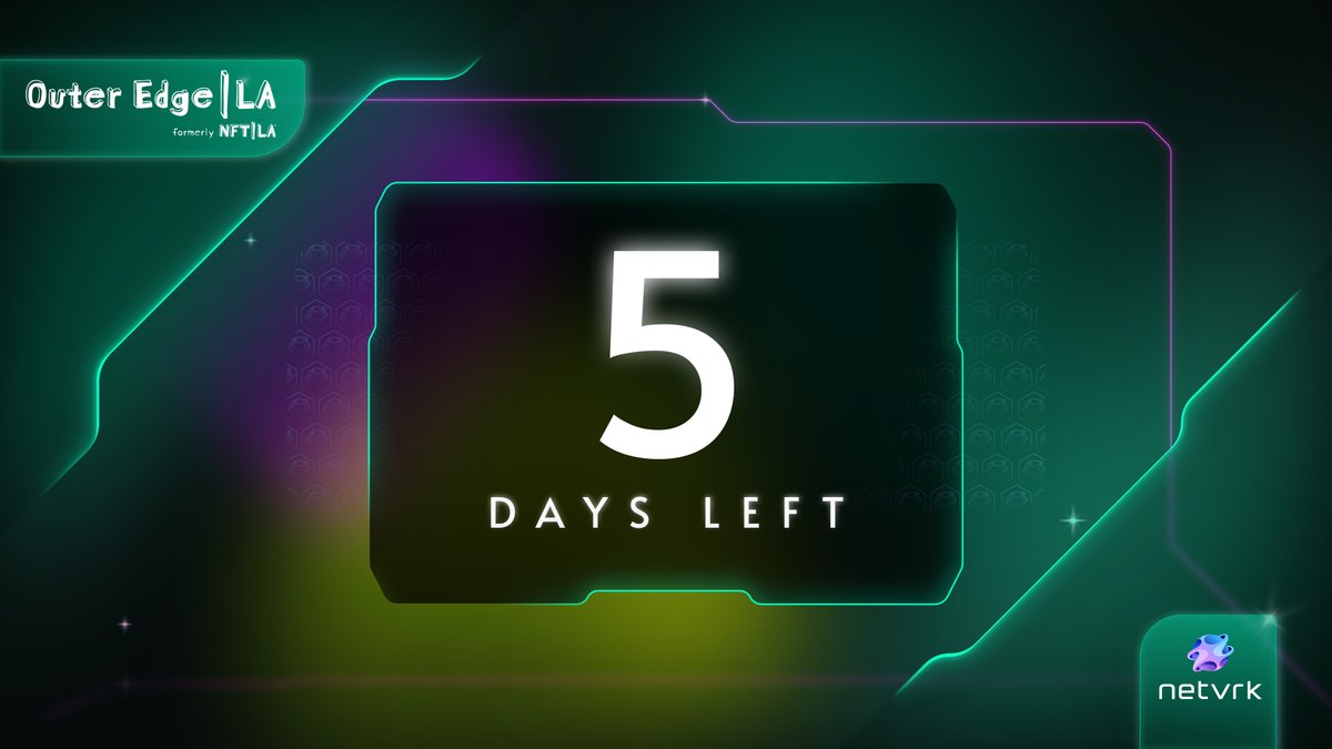 The @edgeofnft conference is only five days away! 💫 Hear from experts, network with peers, &amp; explore the future of #NFTs and #Web3 at the #OuterEdge | LA event on March 20-23. 💥

🔗 outeredge.live

🚀Like, Retweet &amp; Comment