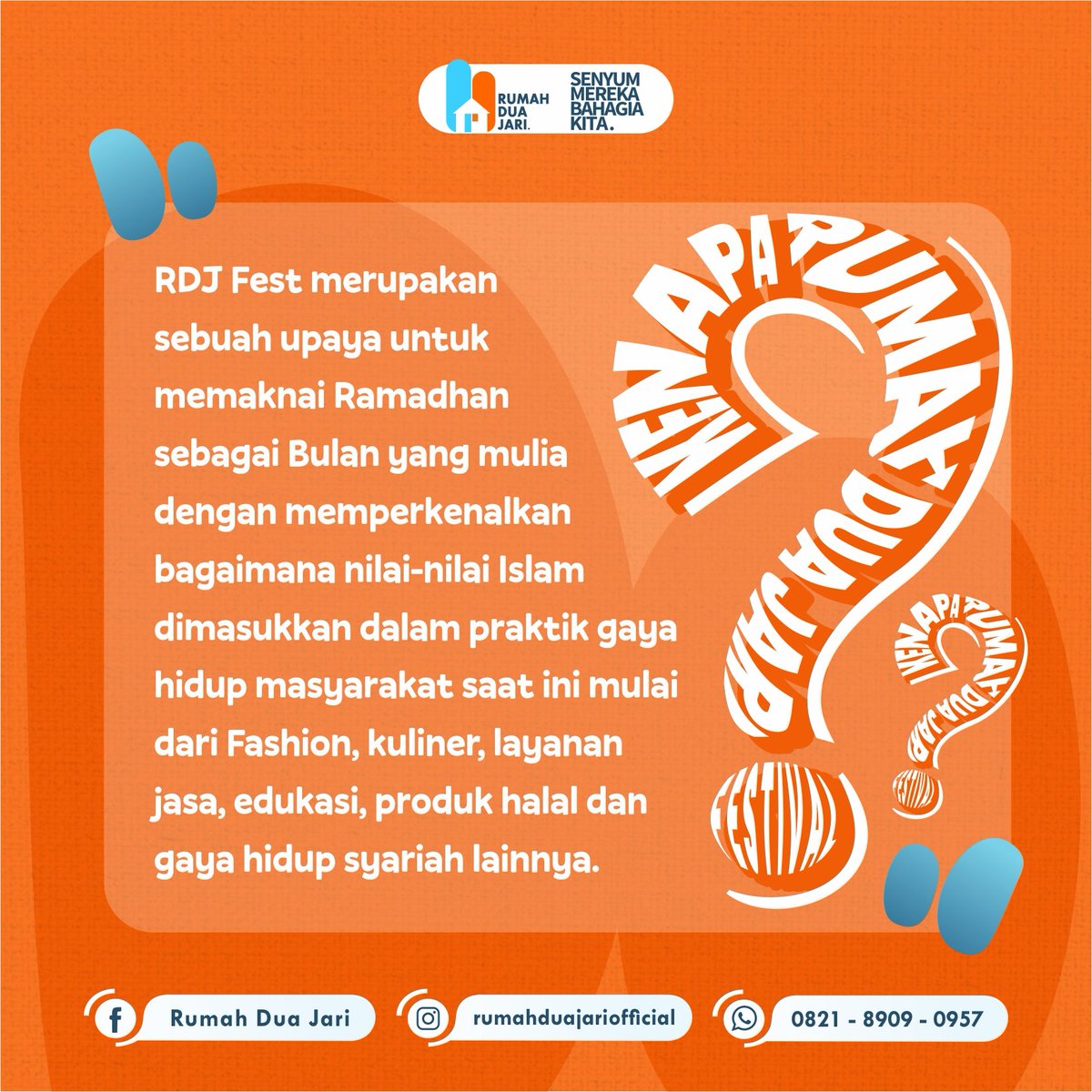 RumahDuaJari's tweet photo. Kenapa Rumah Dua Jari Festival?
Baca penjelasannya dipostingan yukπ€
#rumahduajari #sharingiscaring #senyummerekabahagiakita #mariBERKAWAN #BERKAWANramadhan #KITABERKAWAN #ramadhankita #rdjfest #ramadhan #ramadhanmubarak #kebaikan #bulansuciramadhan #soalpalu #infopalu https://t.co/Usj4jkYp2N