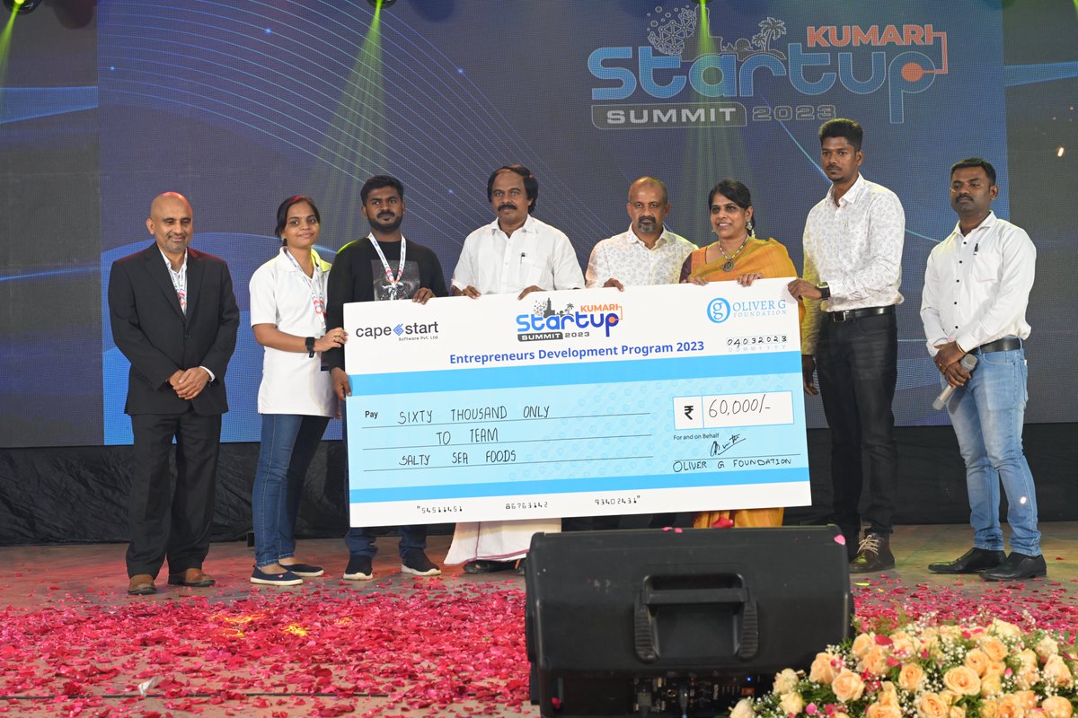 SpacemanIndia's tweet image. Winners of #kumaristartupsummit2023 held on 4.3.2023 at MDB community hall, Kottar. We are so thankful to #olivergfoundation and #capestart for such an initiative to encourage startup ecosystems.