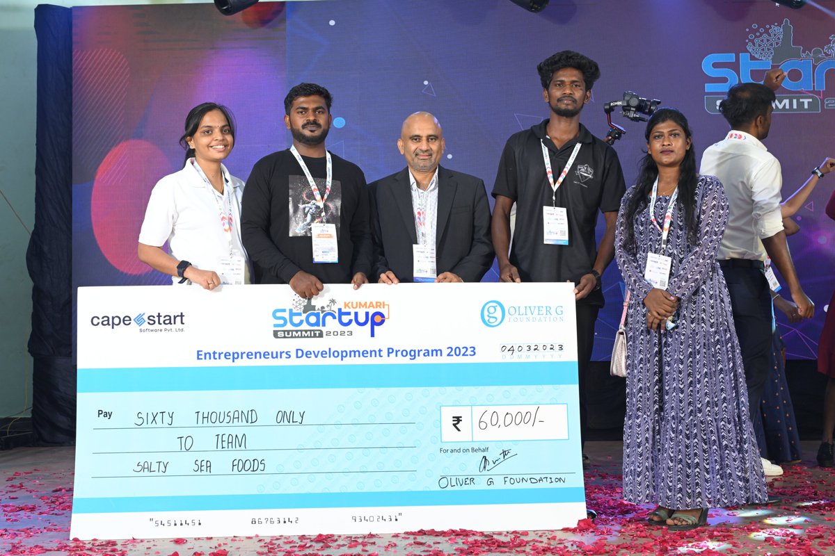 SpacemanIndia's tweet image. Winners of #kumaristartupsummit2023 held on 4.3.2023 at MDB community hall, Kottar. We are so thankful to #olivergfoundation and #capestart for such an initiative to encourage startup ecosystems.