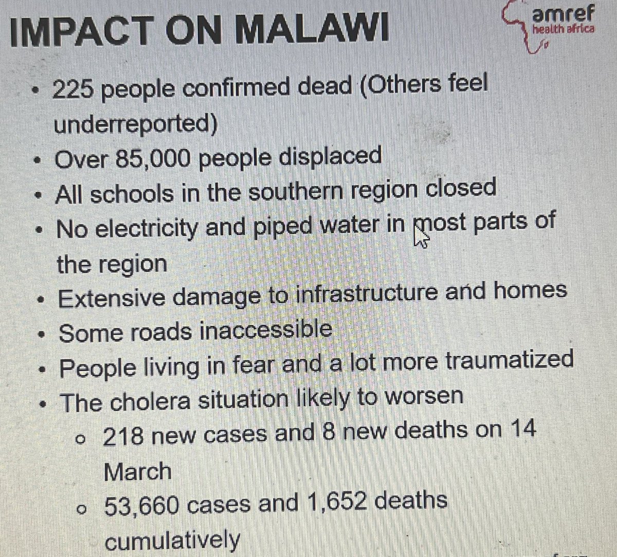 daktari1's tweet photo. Climate change means more storms, droughts, disease outbreaks and unpredictable weather – how can communities in Africa prepare better?

😢 

#CycloneFreddy #AHAIC2023 https://t.co/QEeqsXtDZ0