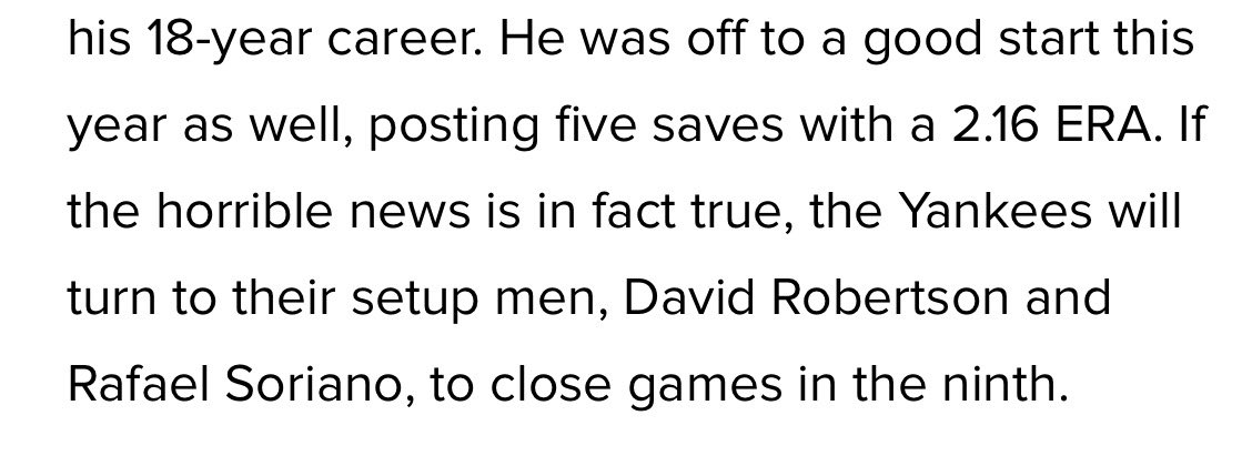 1980sMets's tweet photo. From Mariano (2012) to Diaz, David Robertson is well-positioned to be the closer. Good-bye (for now), "Narco". Hello, "Sweet Home Alabama". https://t.co/V4YfWrUbob