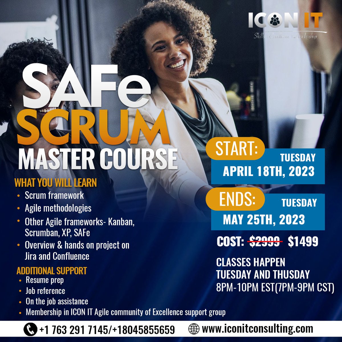 IconitTechCons1's tweet image. CON IT offers a great opportunity in which you will learn:
Scrum framework 
Agile methodologies and much more…
Get yourself Registered here by filling the form
🌏bit.ly/3Lz1wrh
☎️Contact us for details 
+1763 2917145
#ICONIT #tech #SAFeScrumMaster #ITcourse