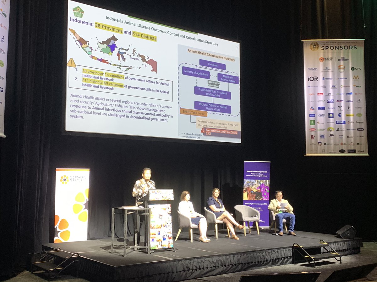 nicolehayesTEH's tweet image. Professor Wiku Adisasmito updating the #lumpyskin &amp;amp; #FMD issues and measures happening in Indonesia along with NT Chief Veterinary Officer . 
@NTCattlemen #thelonghaul #ntca2023
The Australian public can’t become complacent and feel that the risks have  diminished.