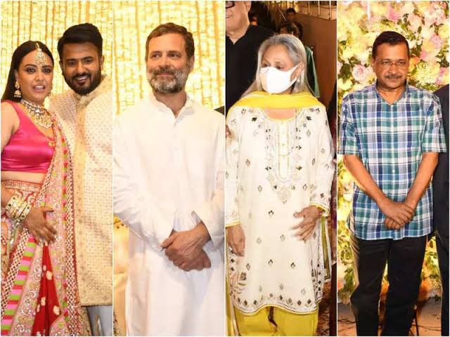 Being_Humor's tweet photo. Swara Bhaskar’s marriage looks less like a marriage and more like a Mahagathbandhan rally. 🤣 https://t.co/s9TLvQzREK