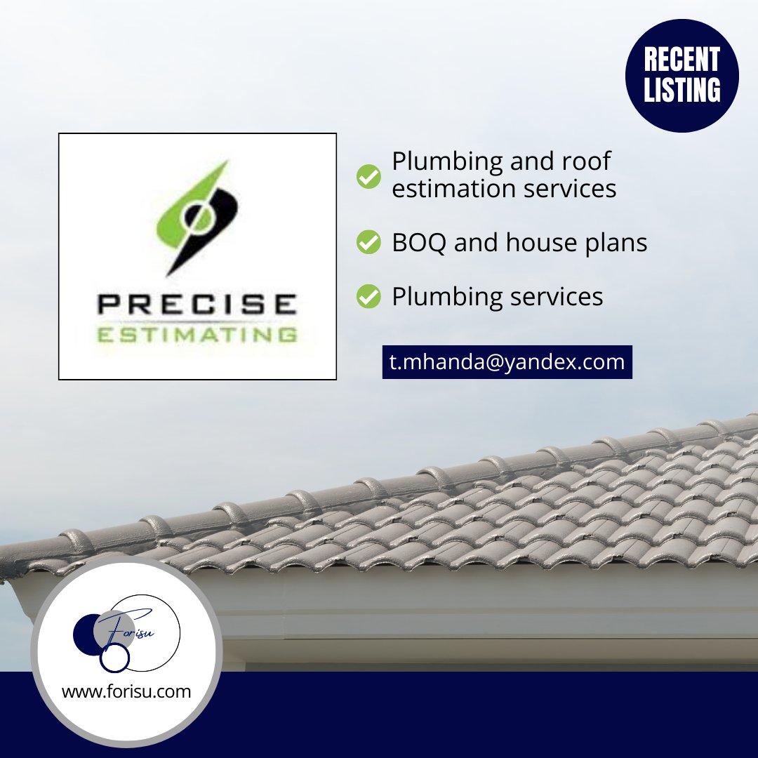 forisu_zim's tweet photo. #Recentlisting on https://t.co/GdmFFccJ2q

Precise Estimating specializes in plumbing and roof estimation services. https://t.co/bTU8BB5ugW