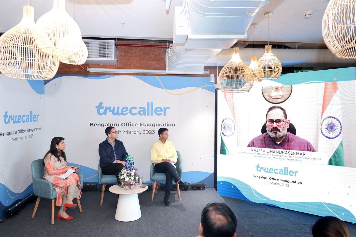 VarunKhera7's tweet photo. Glad to be a part of the opening of @Truecaller's office in Bengaluru. Really exciting to see companies investing in India to fuel the economy and unlocking human potential!

@Rajeev_GoI @AlanMamedi @rishj @pragyamisra https://t.co/3LoUSmU4Lo