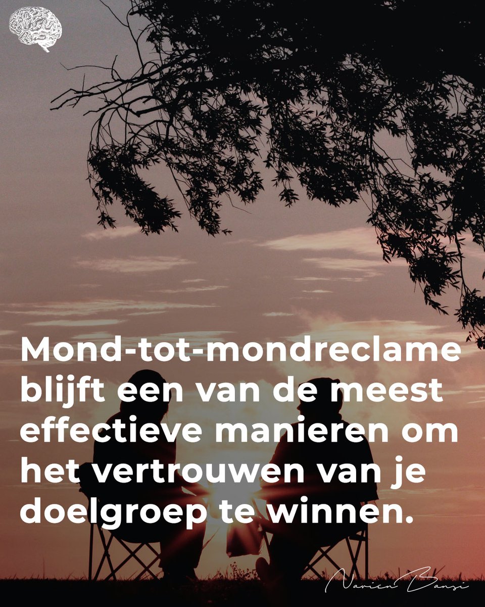 Navien's tweet image. 💬Mond-tot-mondreclame blijft een van de meest effectieve manieren om het vertrouwen van je doelgroep te winnen:

💡Consumenten vertrouwen meer op mond-tot-mondreclame dan op andere vormen van marketingcommunicatie.

#behavioraldesign
#psychologyofmarketing
#customerbehavior