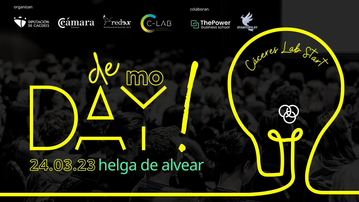 💥 Ya está aquí el DEMO DAY de Cáceres Lab Start💥 El eventazo en el que disfrutarás de...

 🗣 8 pitches sobre ideas de negocio muy 🔝
🤝 Networking 
🍷 Vino de honor 
📍 ¡todo en el <a href="/MuseoHAlvear/">Museo Helga de Alvear</a>!

✍️ ¡Acompáñanos!
caceresimpulsa.com/demoday2023/

#Jato2023 #CáceresImpulsa