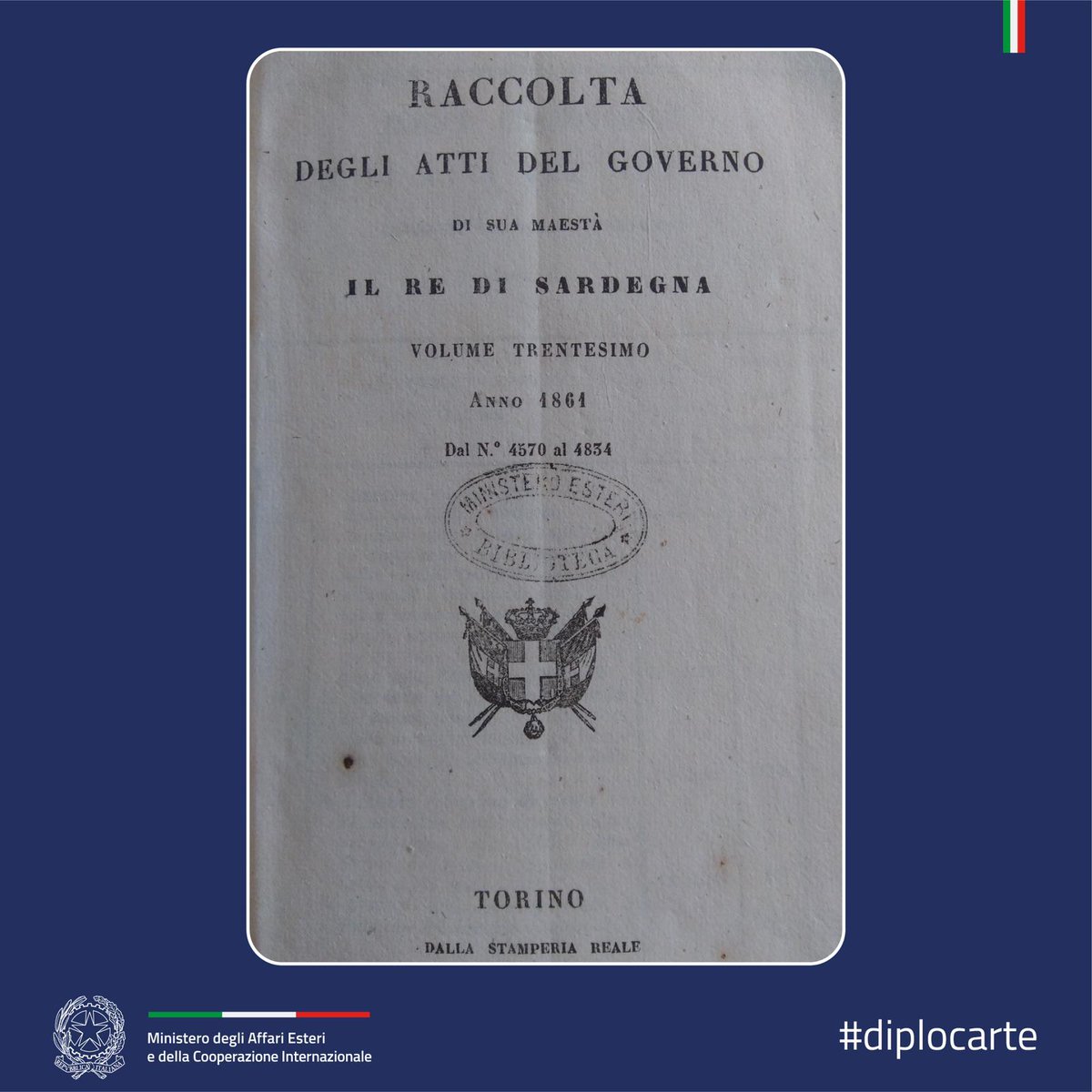 #DiploCarte | Celebriamo oggi l'anniversario della nascita dello Stato Italiano, il #17marzo 1861. In quella data fu promulgato il Regio Decreto n. 4671, con il quale Vittorio Emanuele II assunse per sé e per i suoi successori il titolo di Re d'Italia.