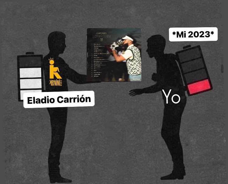 kpininimemes's tweet photo. Eladio Carrión arreglando mi 2023 https://t.co/ncWt6XIdLy