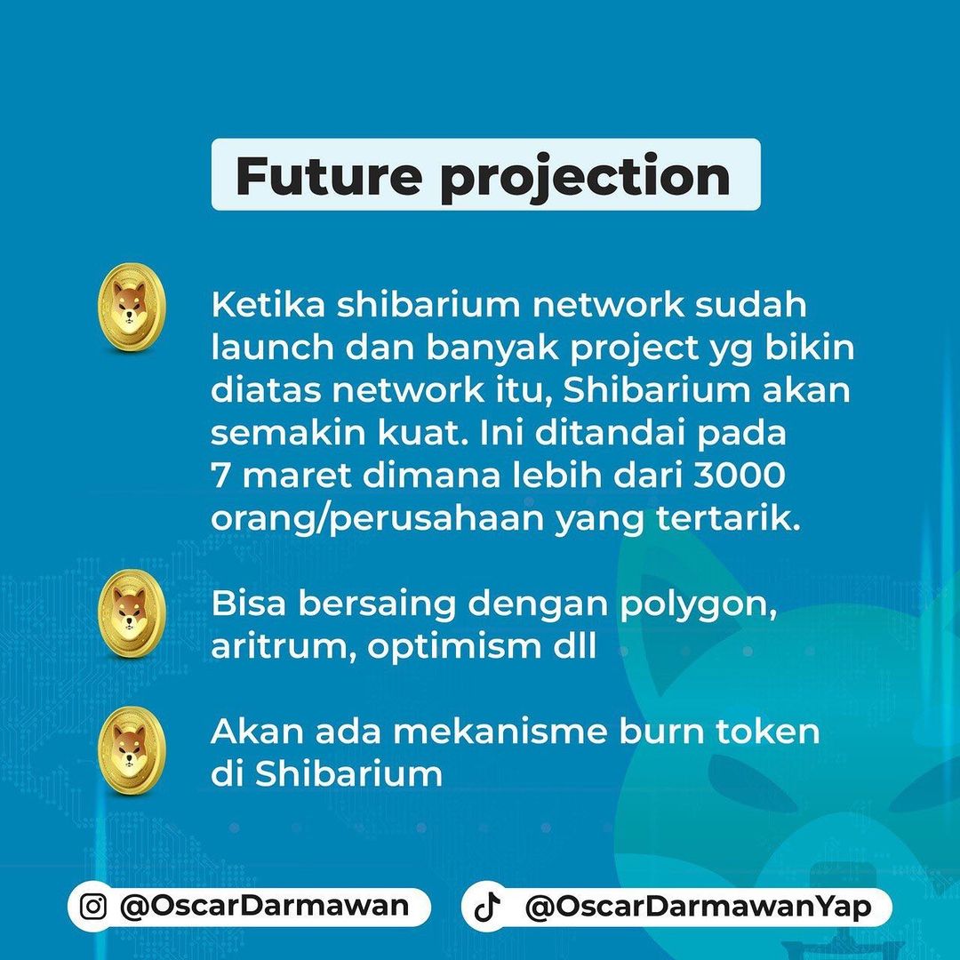 OscarDarmawan's tweet photo. Shibarium, berawal dari meme coin bangun blockchain untuk dorong ekosistem. 

Semoga akan ada lebih banyak inovasi sehingga bisa menjawab tantangan yang sering dihadapi para developer dan dapat memperbanyak adopsi.

#oscardarmawan #Shibarium #SHIBARMY https://t.co/6Crf3giSsm