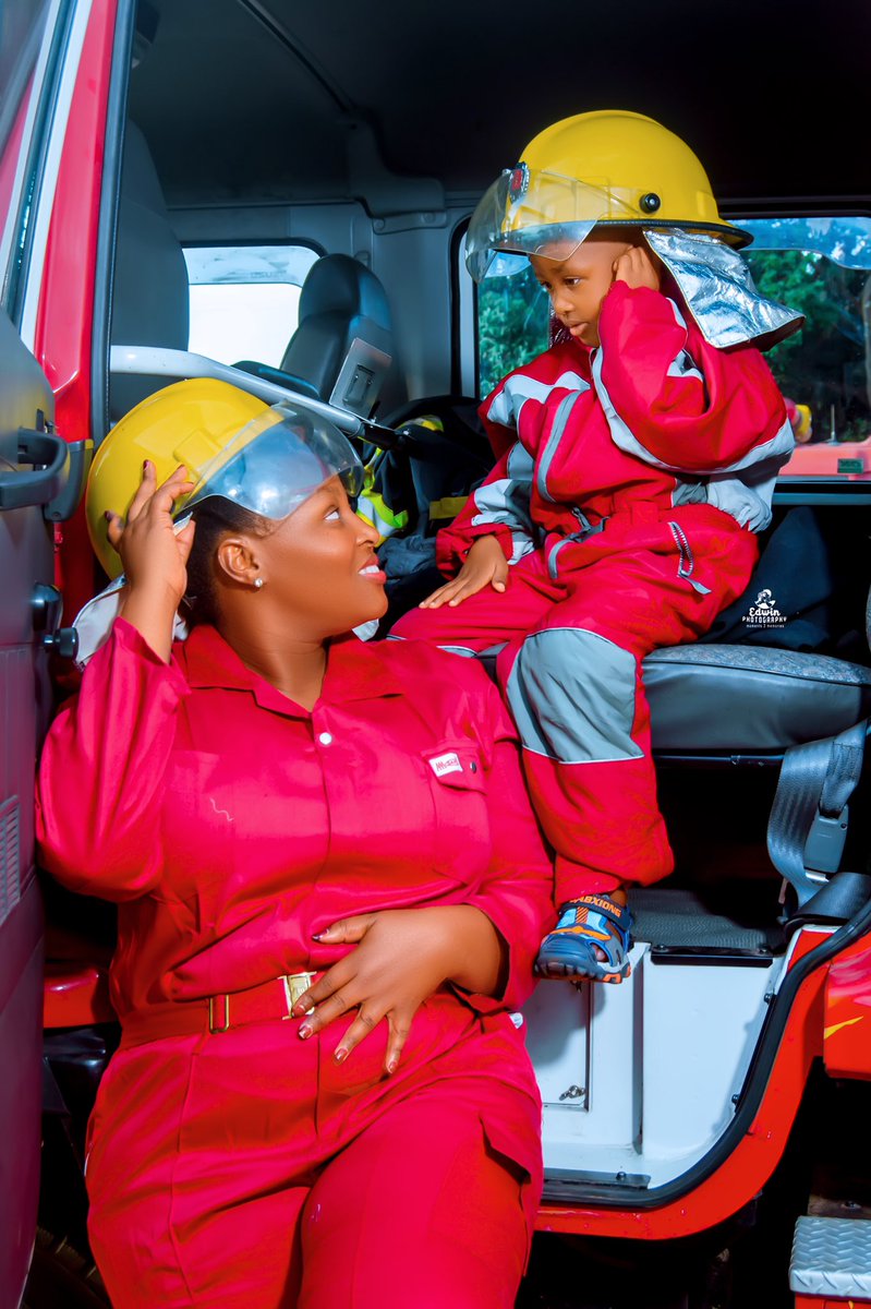 NanaMalaika3's tweet photo. So every year I give my son a chance to choose his birthday theme and this year he chose FIRE 🔥.because he wants to be a firefighter 👩‍🚒. Say less my son, mummy will always be here for you. Happy 5th birthday My Love 😍 
Mother&amp;Son firefighters🚒 👨‍🚒 @MumClimate  @parents_4future https://t.co/iZZ1vMDCHn