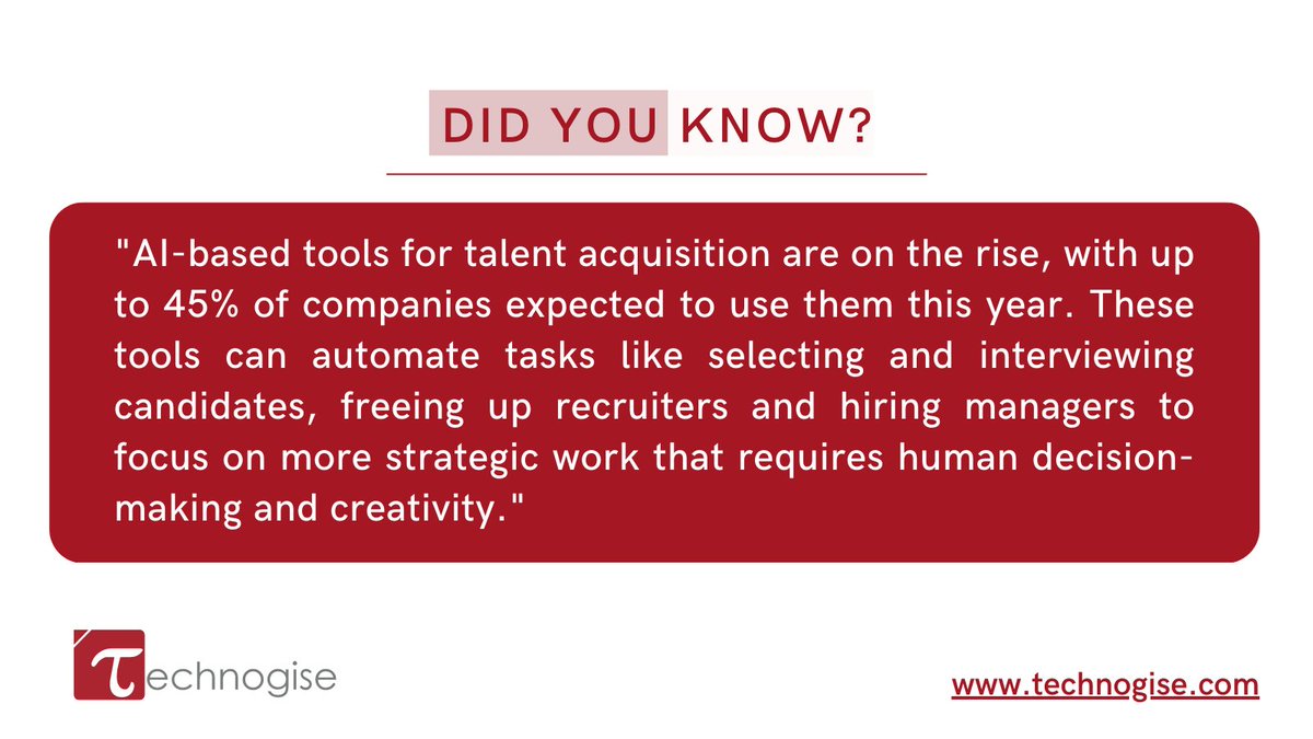 technogise's tweet image. Exciting [News] for recruiters and hiring managers!

#TalentAcquisition #RecruitmentTechnology #HRtech #HiringTools #CandidatePipeline