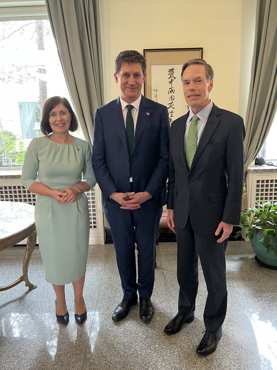Celebrating St. Patrick’s Day in Beijing with my friend and colleague Irish Ambassador Ann Derwin+Minister of the Environment Eamon Ryan. I am so proud of my grandparents who immigrated from Counties Clare and Limerick and of our family’s connection to #Ireland. Erin Go Bragh!