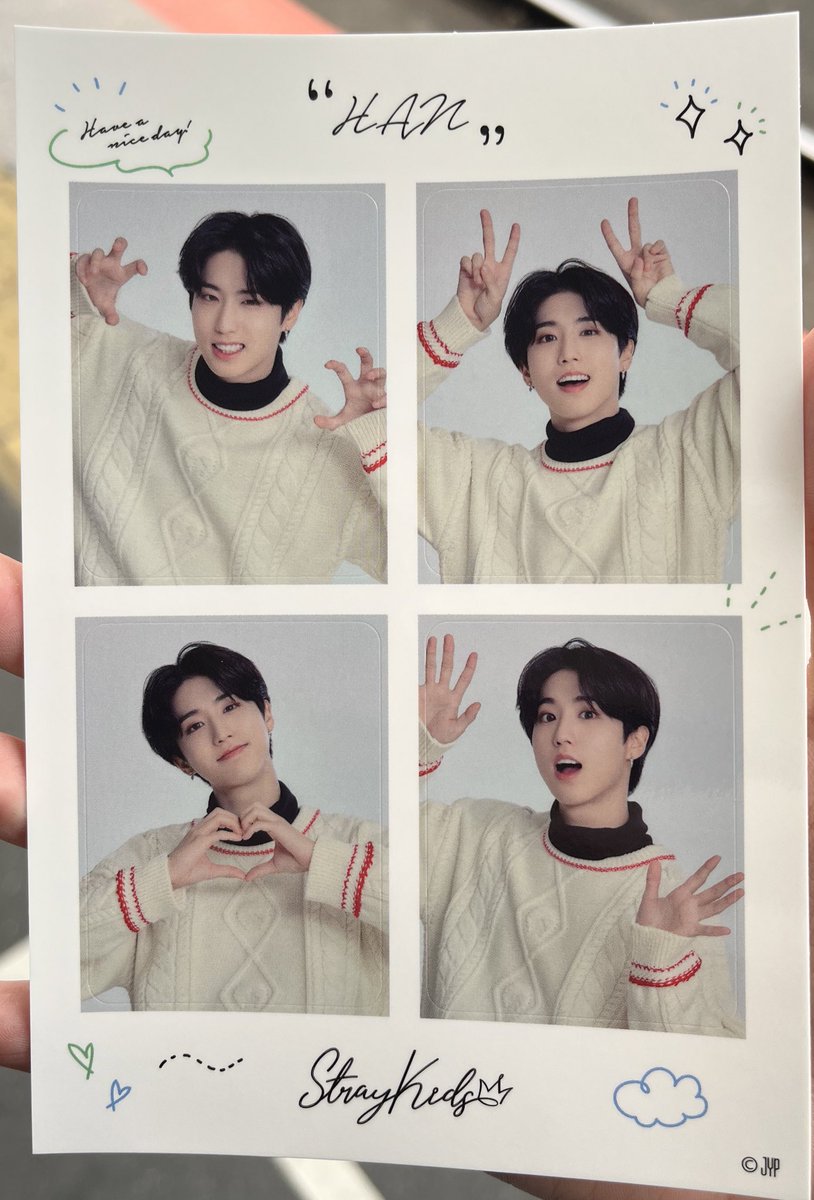han jisung's familymart 4-cut photo sticker