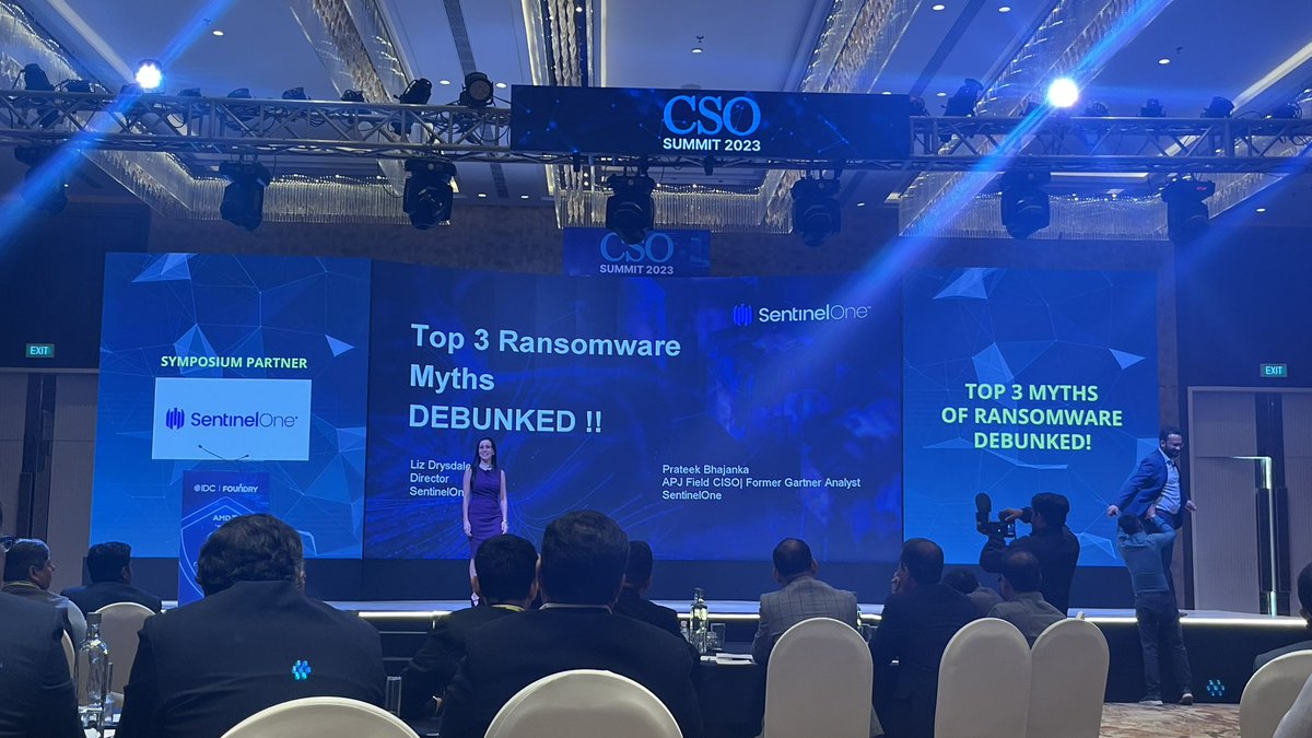 Nantharam's tweet image. Top 3 Ransomware Myths Debunked..! #CSOsummit2023