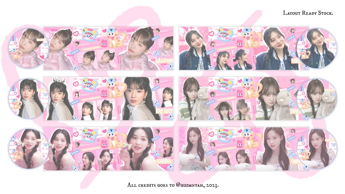 guimnyah's tweet photo. Help RT, retweets are much appreciated! ✦ʚ♡ɞ✦ 

Hai! ᵔ ᵕ ᵔ aku ada 18 layout ready stock yang bisa di take jam 17.00 WIB, lho. The price is only 6k/each get png only. Boleh DM for claim the layout! for book +500. Payment with QRIS. 💐💗🍬

#zonaba #zonauang #zonajajan https://t.co/vBzi9ezMPi